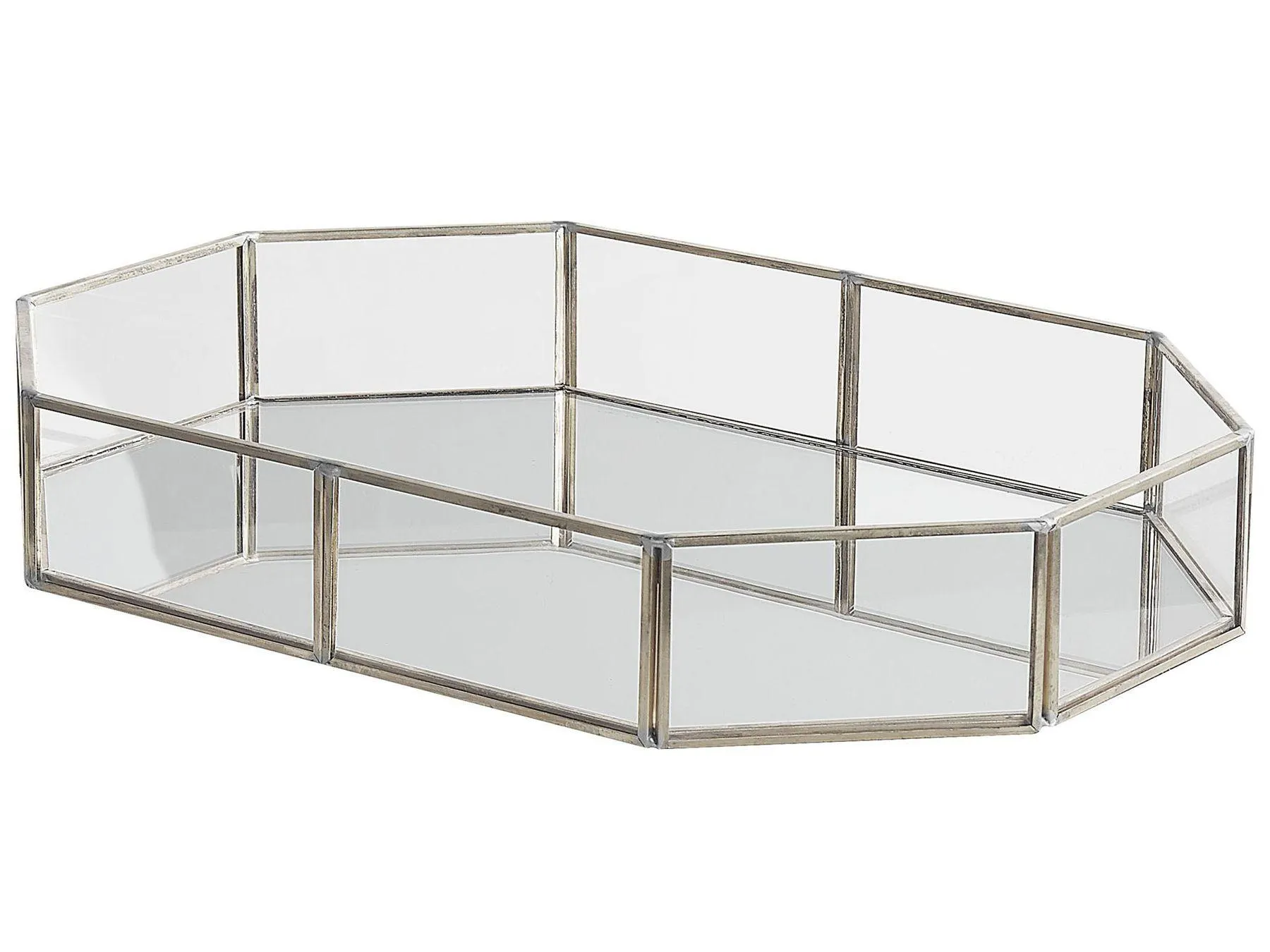 Bandeja decorativa CHABRIS Vidrio Plateado espejado