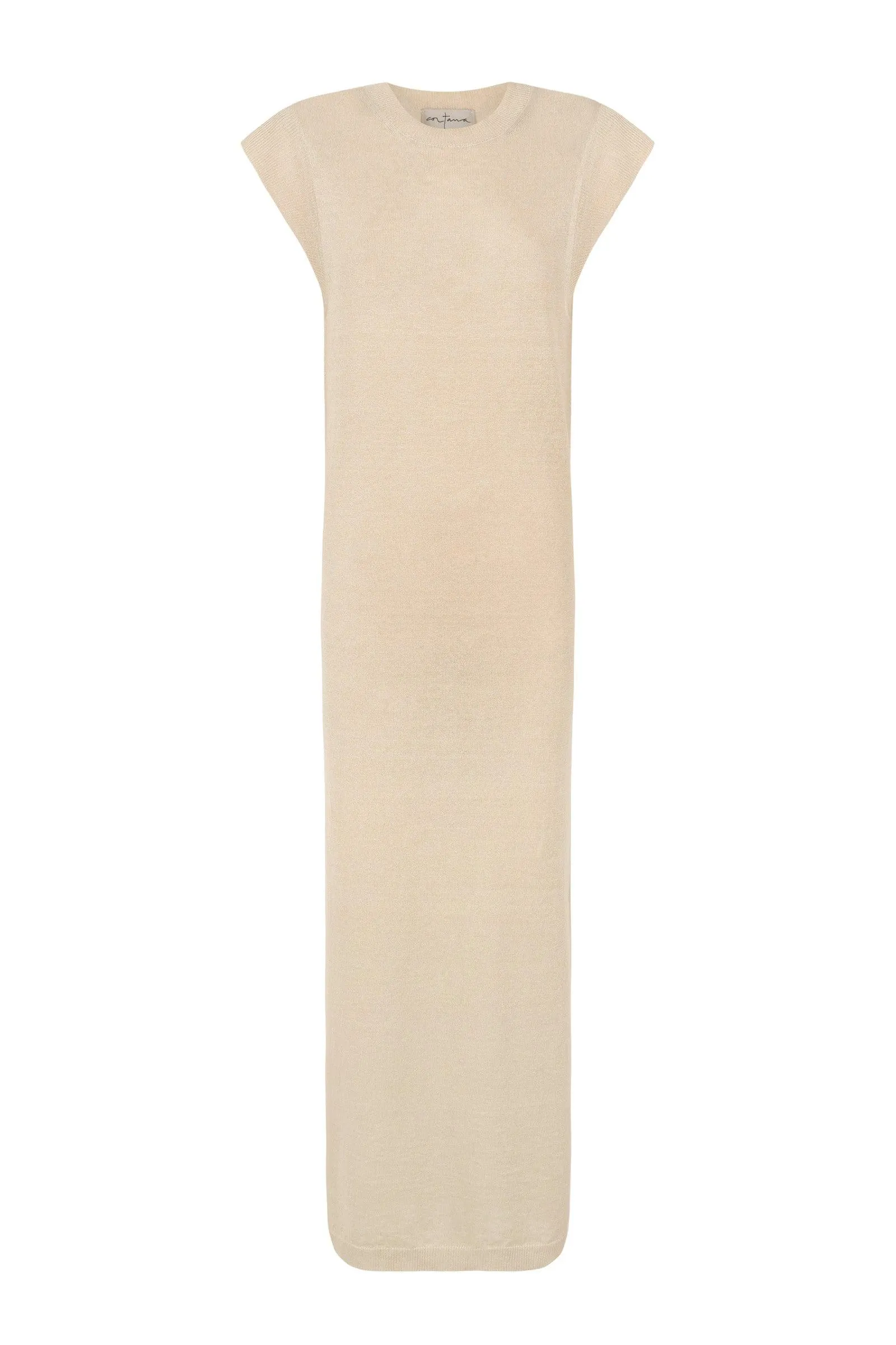 Linuo, ecru linen knitted dress