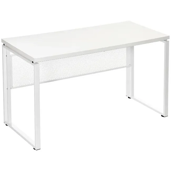 Escritorio de Ordenador HOMCOM Melamina E1, Metal Blanco 135x60x75 cm 836-270WT