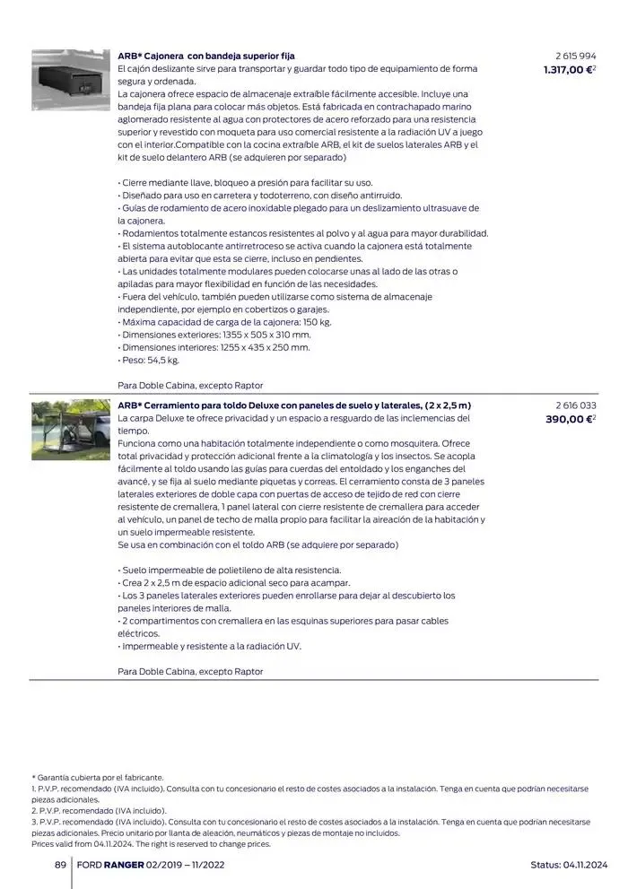 Catálogo de Ford de accesorios Ford Ranger 13 de noviembre al 13 de noviembre 2025 - Página 89