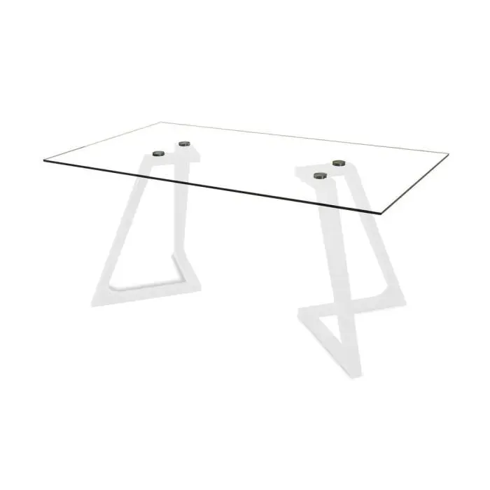 Mesa de Comedor de Cristal con Patas de Metal MAGNA