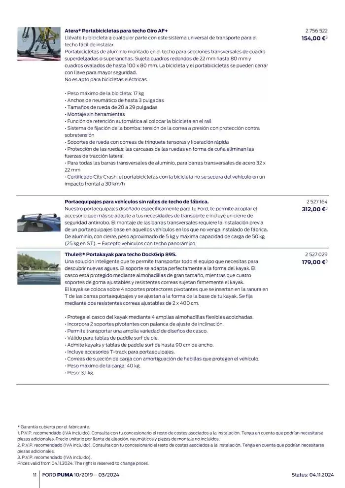 Catálogo de Ford de accesorios Ford Puma 13 de noviembre al 13 de noviembre 2025 - Página 11