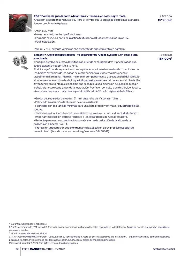 Catálogo de Ford de accesorios Ford Ranger 13 de noviembre al 13 de noviembre 2025 - Página 83