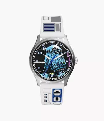 Reloj de R2-D2 de Star Wars de edición especial de silicona blanca con tres agujas