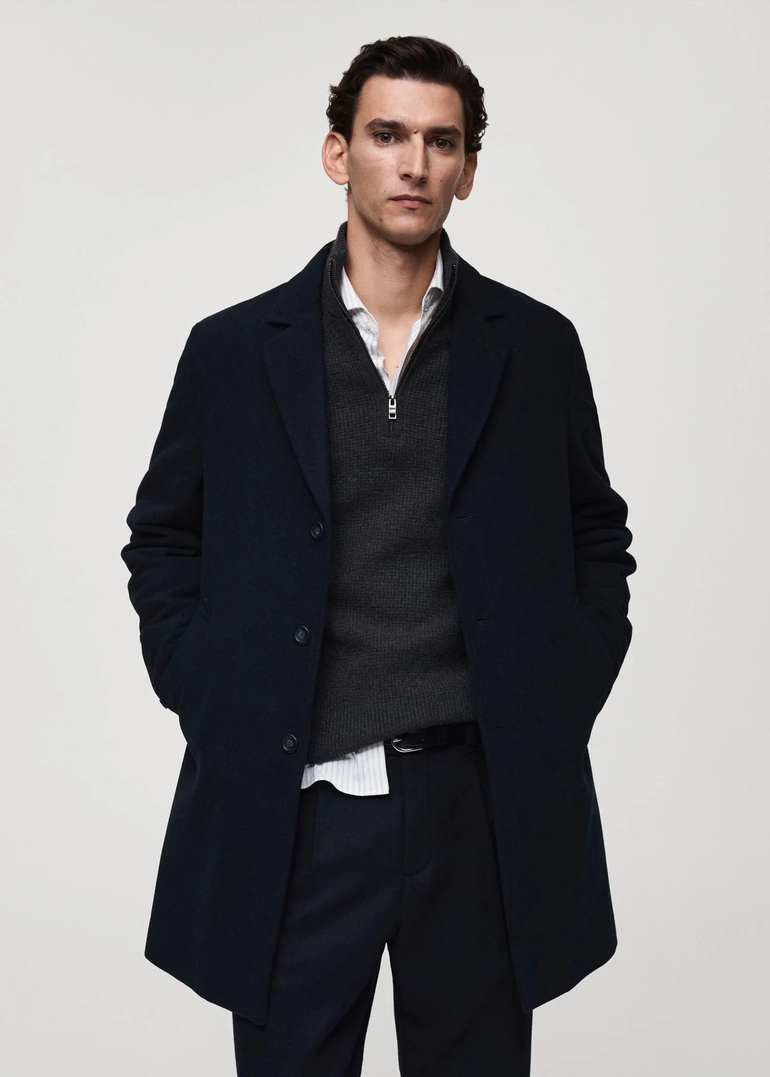 Abrigo lana interior acolchado