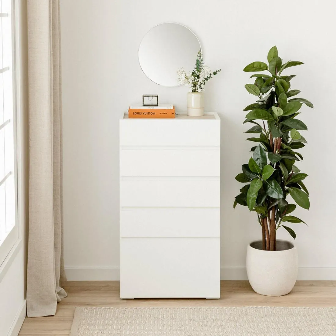 Sinfonier blanco 5 cajones