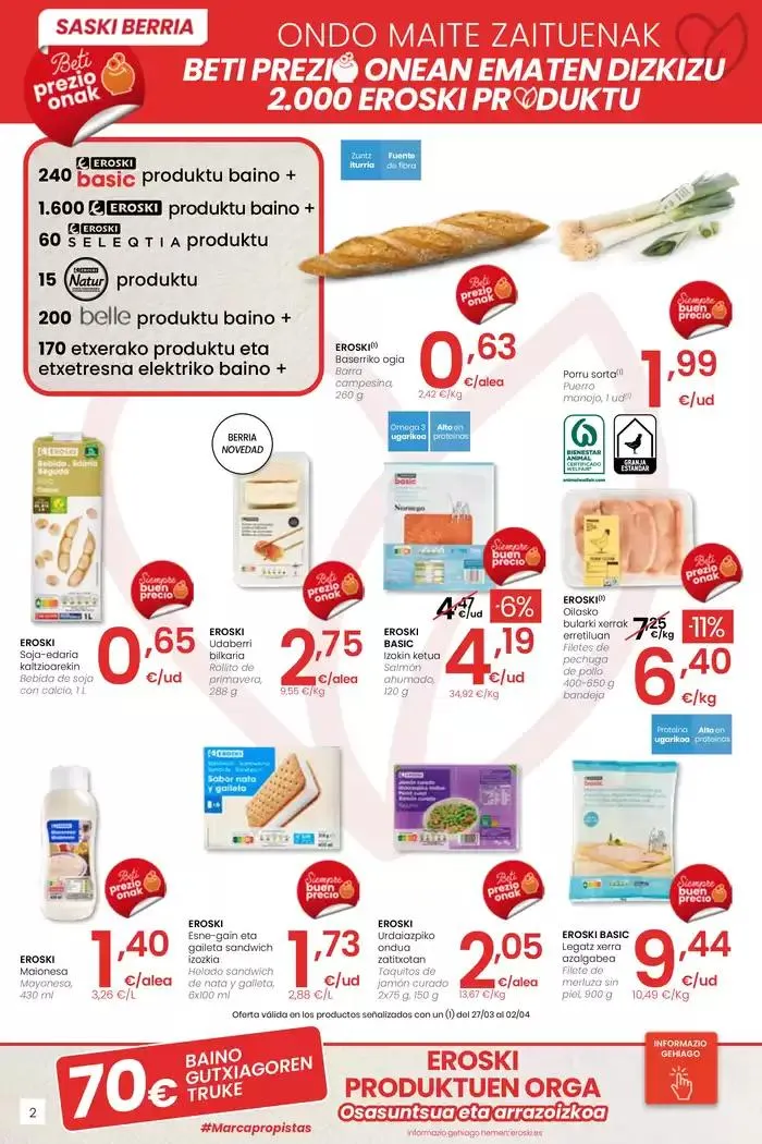 Catálogo de Prezio merkeagoa SUPERMERKATUAK EROSKI  27 de marzo al 8 de abril 2025 - Página 2