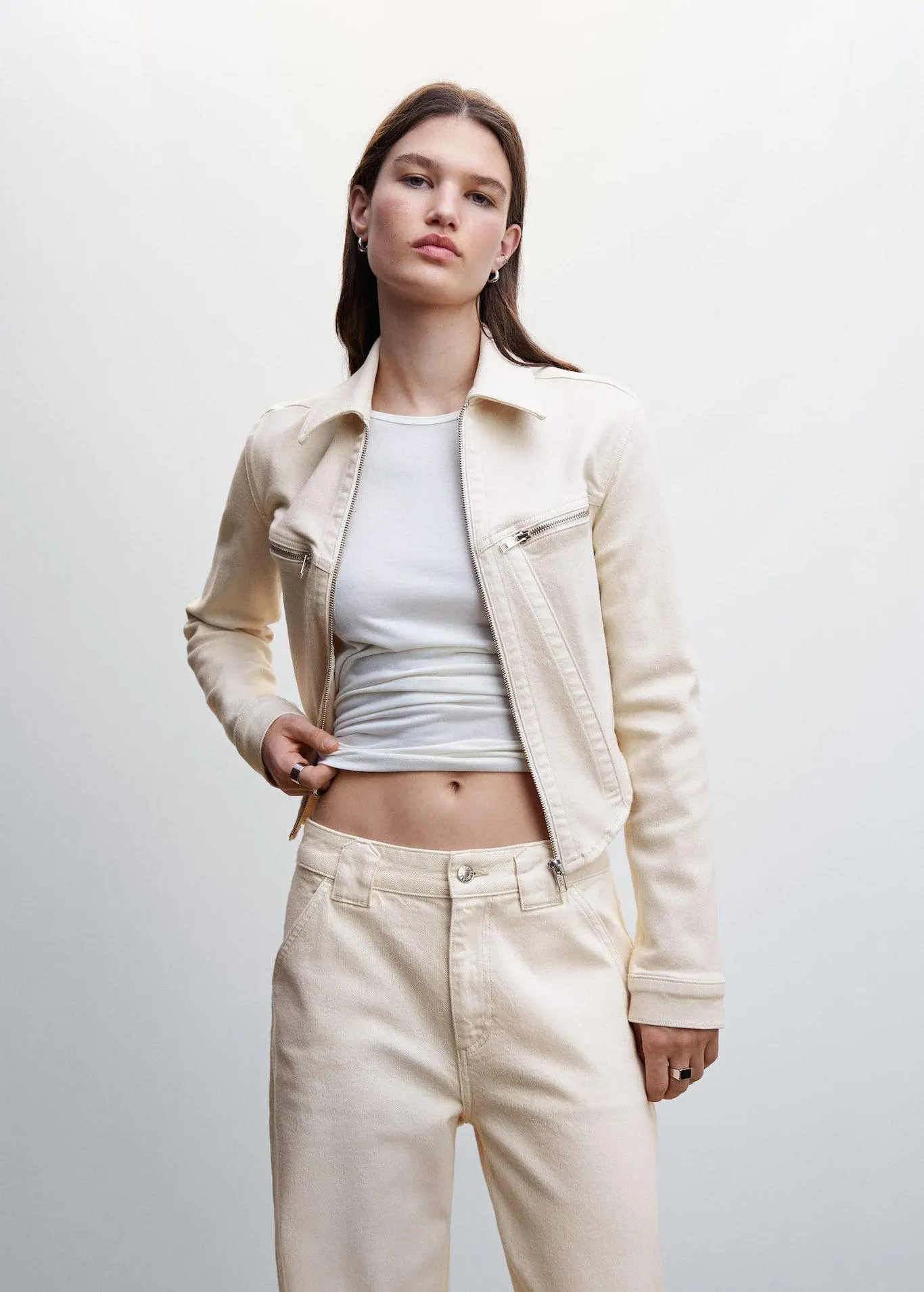 Cazadora bajo redondeado