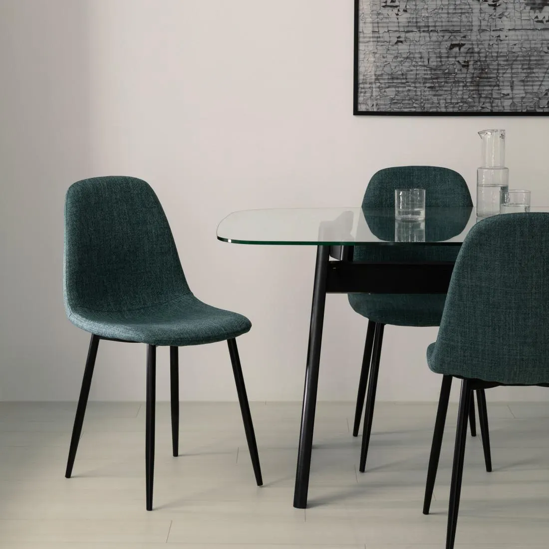 Silla tapizada menta