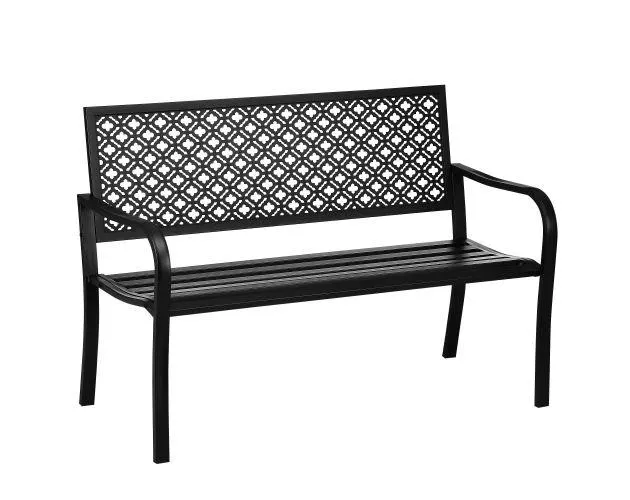 Banco de Jardín Acero Negro 127x63x83cm