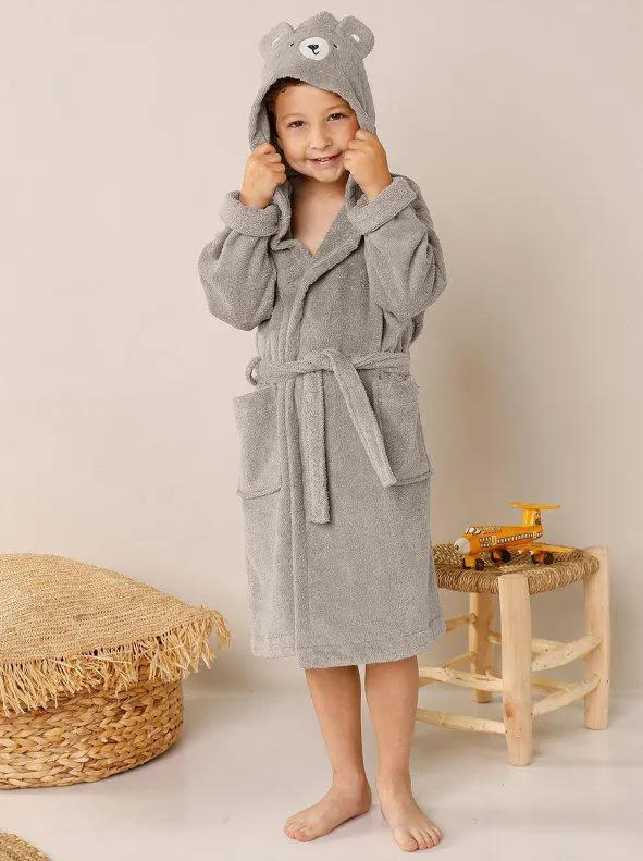 Albornoz peluche con capucha de felpa