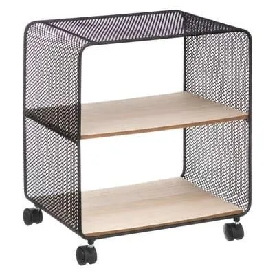 ¡OFERTA! ESTANTE RODANTE 2 ESPACIOS NEGRO