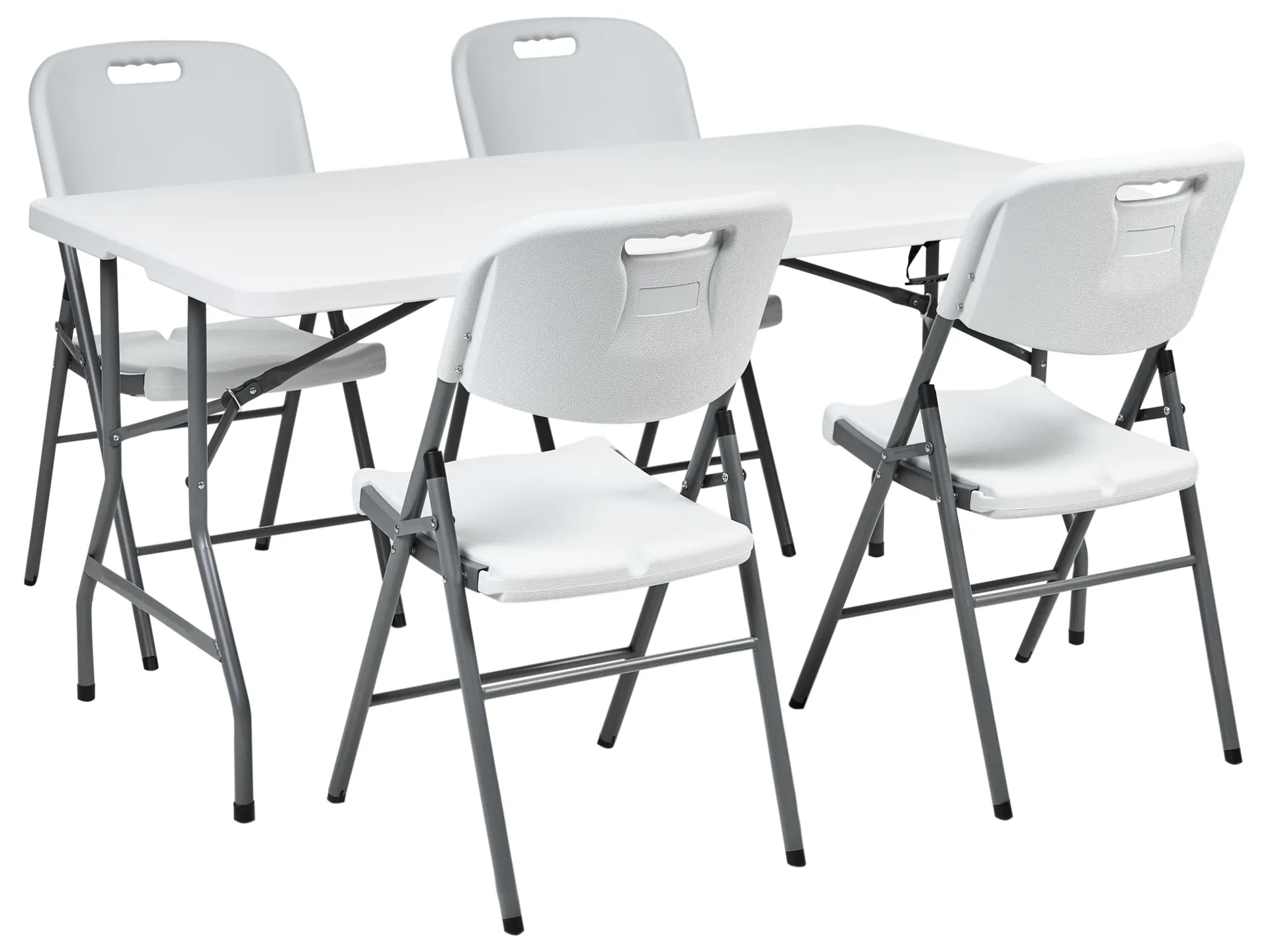 Conjunto de comedor exterior 4 plazas CUGNOLI plegable Blanco