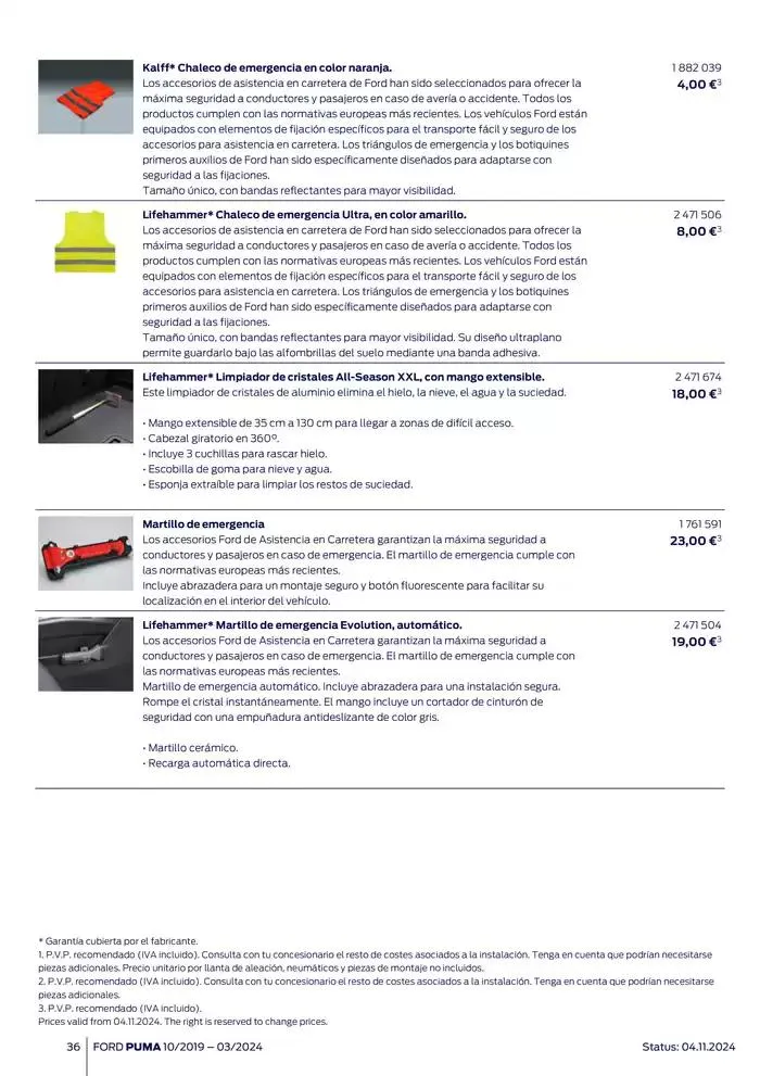 Catálogo de Ford de accesorios Ford Puma 13 de noviembre al 13 de noviembre 2025 - Página 36