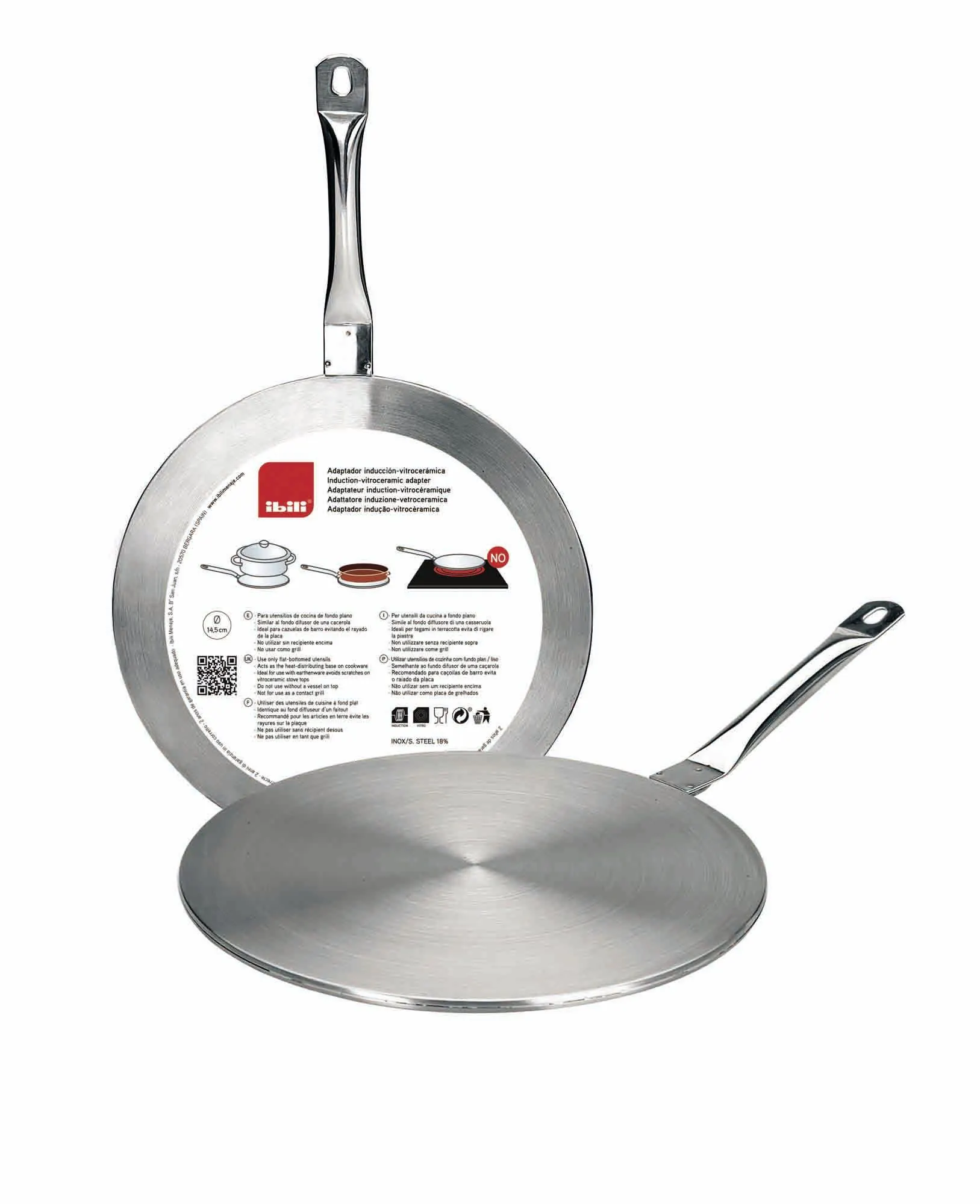 Ibili Adaptador induccion-vitroc 703724, Ø 24 cm, acero inoxidable