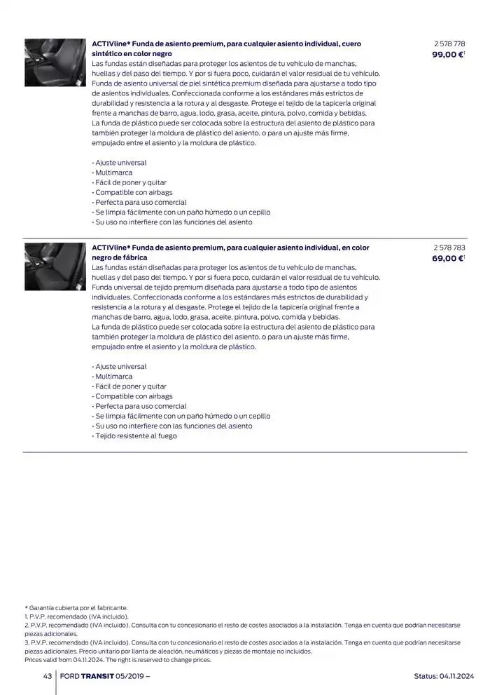 Catálogo de Ford de accesorios Transit Van 13 de noviembre al 13 de noviembre 2025 - Página 43