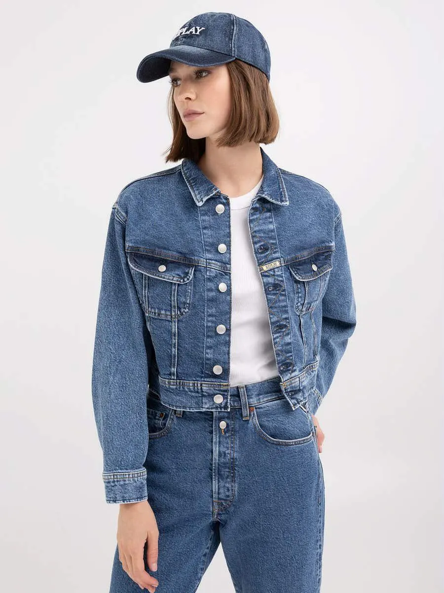 Cazadora de corte relaxed en denim medio