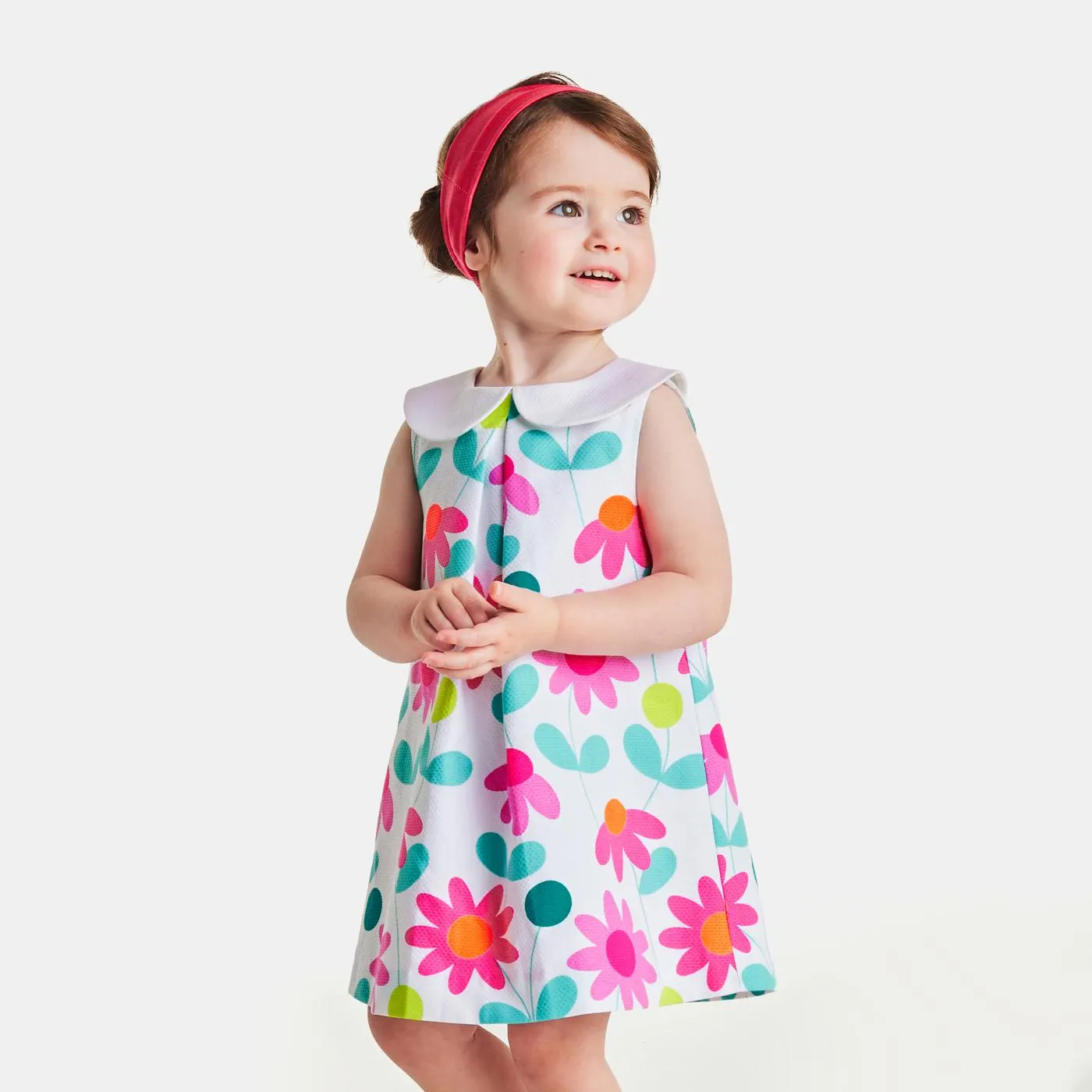 Vestido en piqué de algodón bebé niña