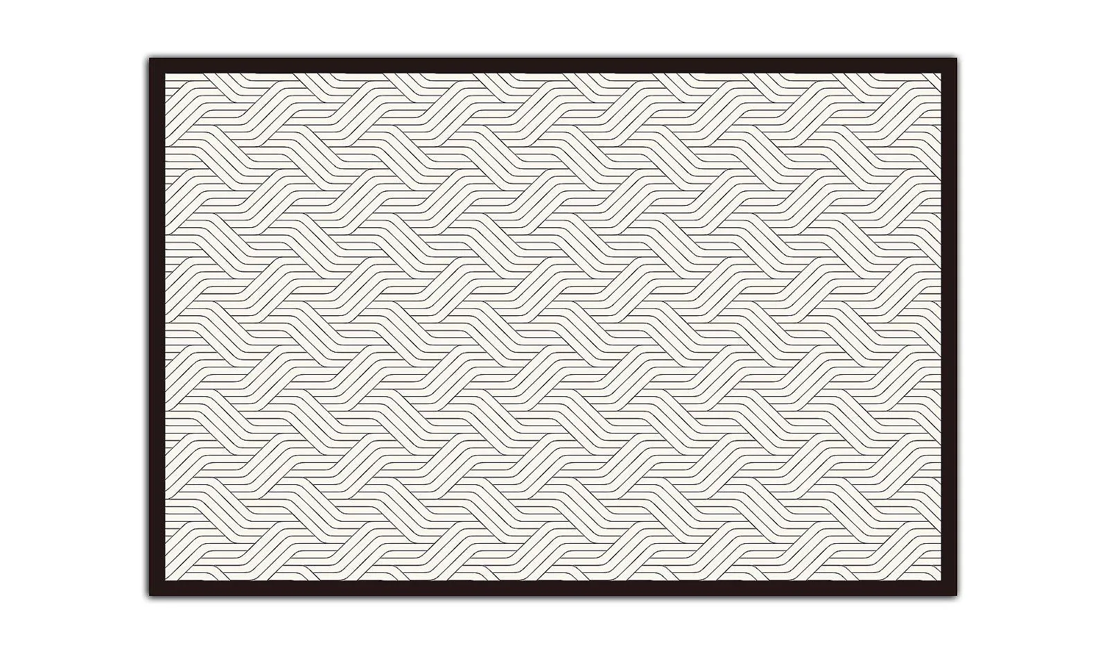 Alfombra hidráulica trenzas blanco y negro