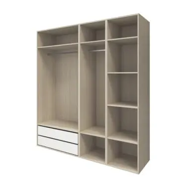 Armario completo Homny 3 columnas y cajoneras roble 2 m