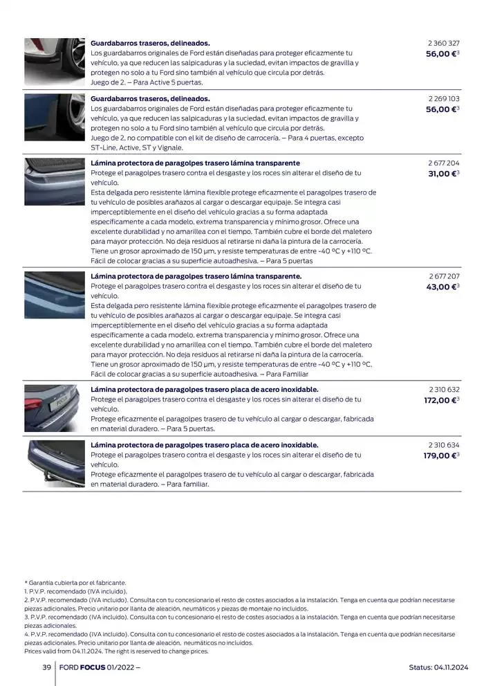 Catálogo de Ford de accesorios Focus 13 de noviembre al 13 de noviembre 2025 - Página 39
