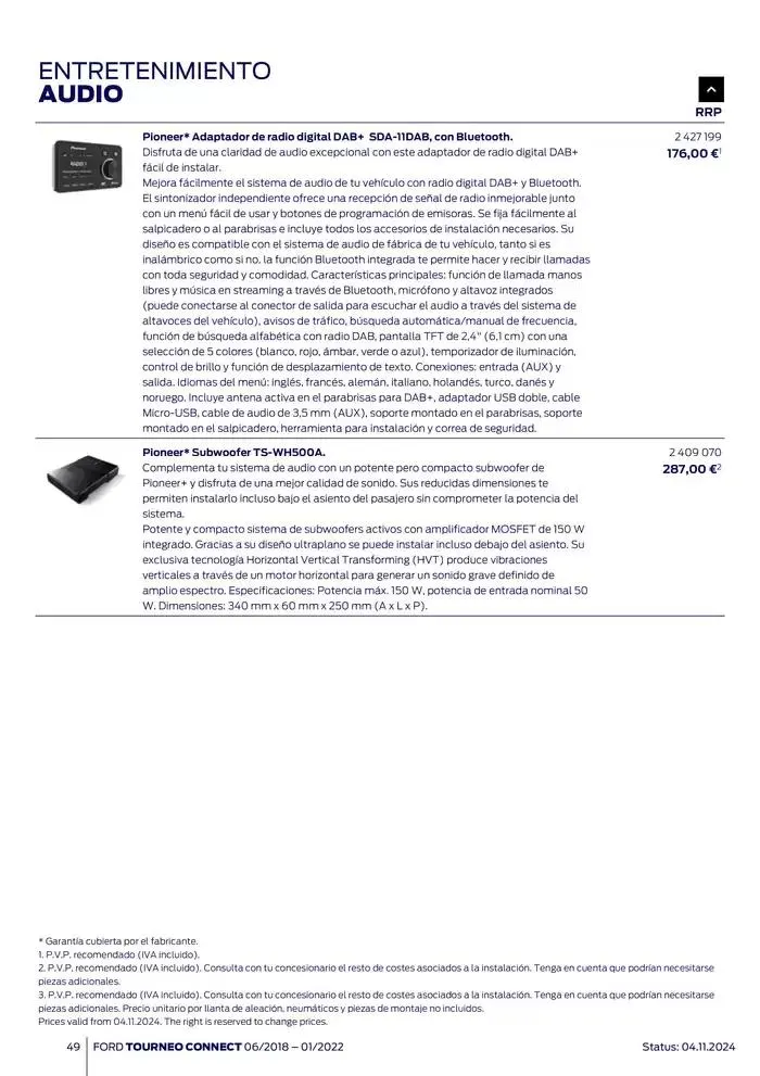 Catálogo de Ford de accesorios Tourneo Connect 13 de noviembre al 13 de noviembre 2025 - Página 49