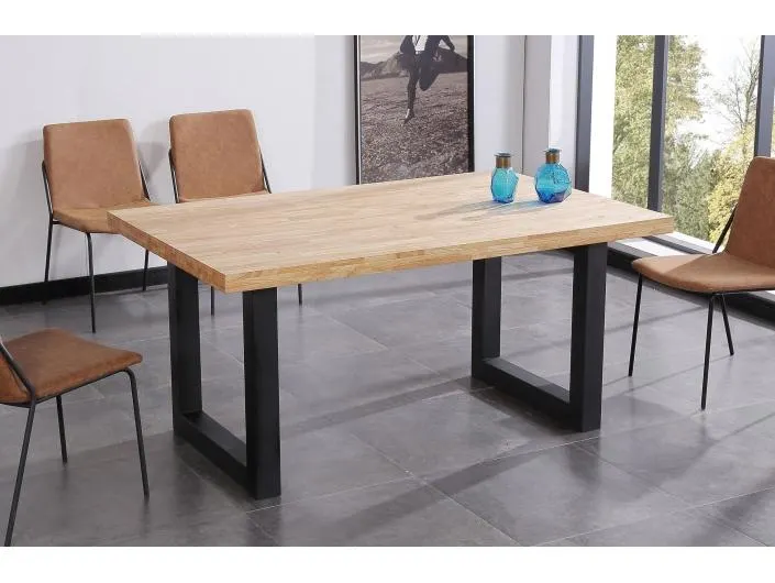 Mesa comedor fija de 160 cm color roble nordish-negro