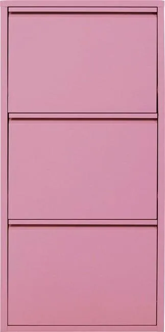 Zapatero acero rosa 3 compartimentos 50x104 cm