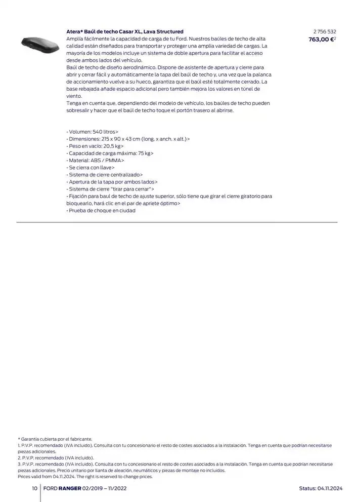 Catálogo de Ford de accesorios Ford Ranger 13 de noviembre al 13 de noviembre 2025 - Página 10
