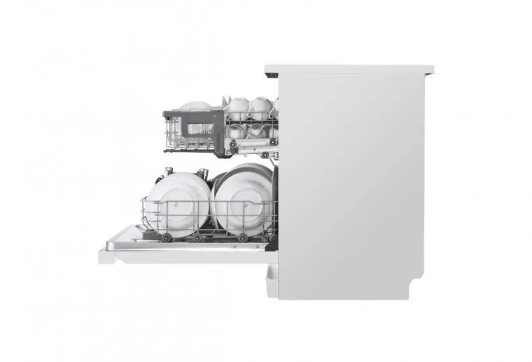 Outlet Lavavajillas LG QuadWashTM, con lavado a vapor, Blanco, D