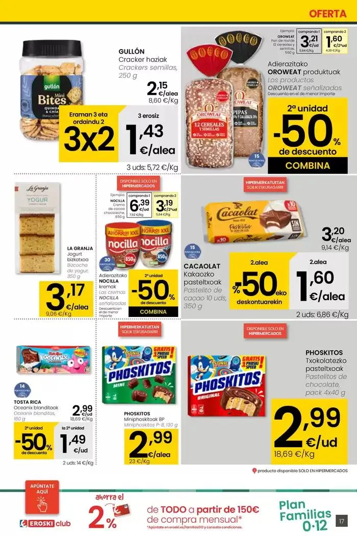 Catálogo de AUKERA OFERTA HIPERMERKATUAK EROSKI 2 de mayo al 13 de mayo 2025 - Página 17