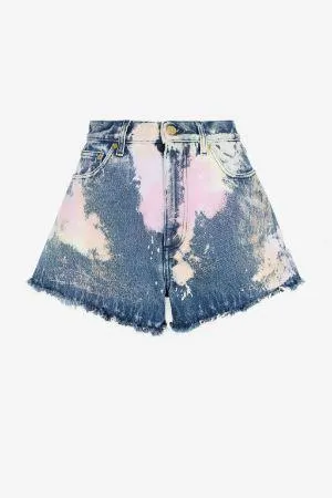 Pantalón vaquero corto lavado al ácido