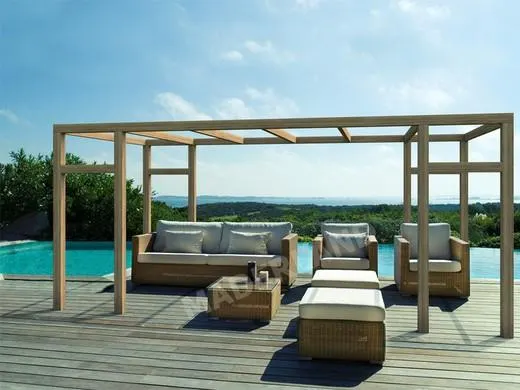 Señorial Pérgola laminada GL24h Granada elaborada en abeto autolaminado