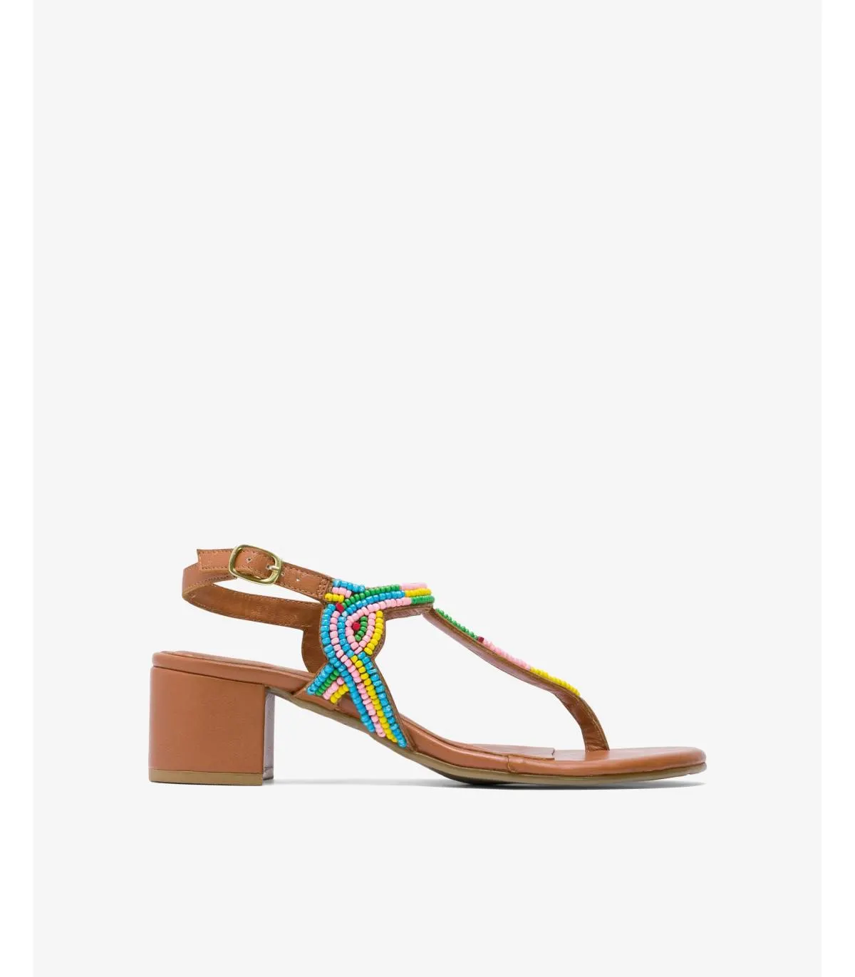 Sandalias tacón Mujer con cuentas