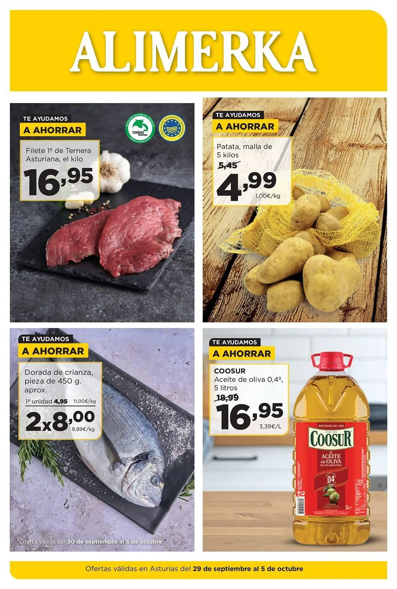 Catálogo de Folleto Alimerka 29 de septiembre al 5 de octubre 2025 - Página 1