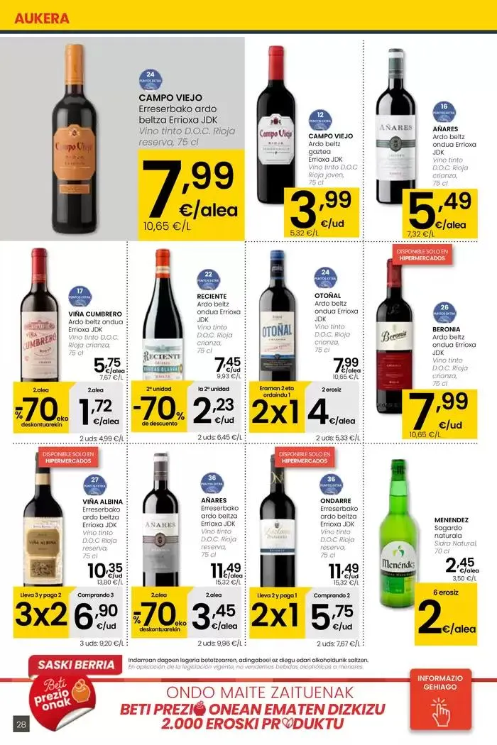 Catálogo de AUKERA OFERTA HIPERMERKATUAK EROSKI 2 de mayo al 13 de mayo 2025 - Página 28