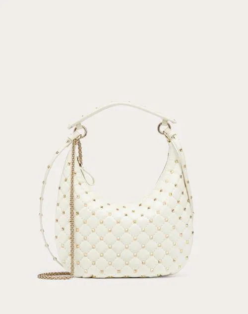 BOLSO HOBO ROCKSTUD SPIKE PEQUEÑO DE CUERO DE BECERRO