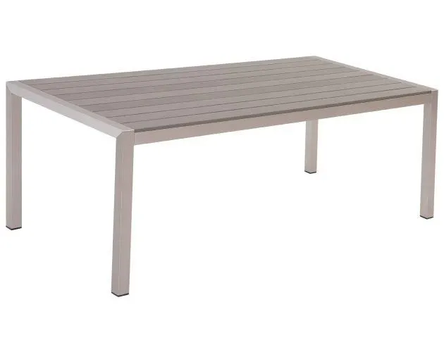 Mesa de comedor de metal gris/plateado 180 x 90 cm vernio