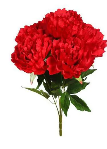 Bouquet de peonias Rojas artificiales 100 % poliéster