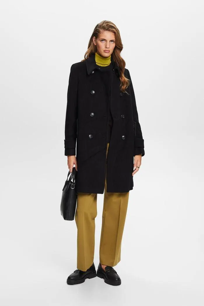 Abrigo de mezcla de lana reciclada con cachemir