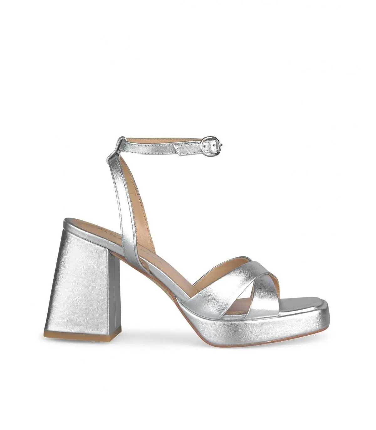 Sandalias de tacón de Mujer de Piel con tiras cruzadas