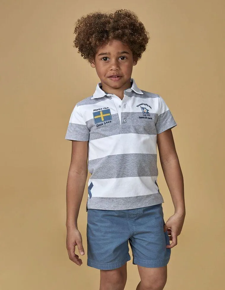 Polo parche flag gris