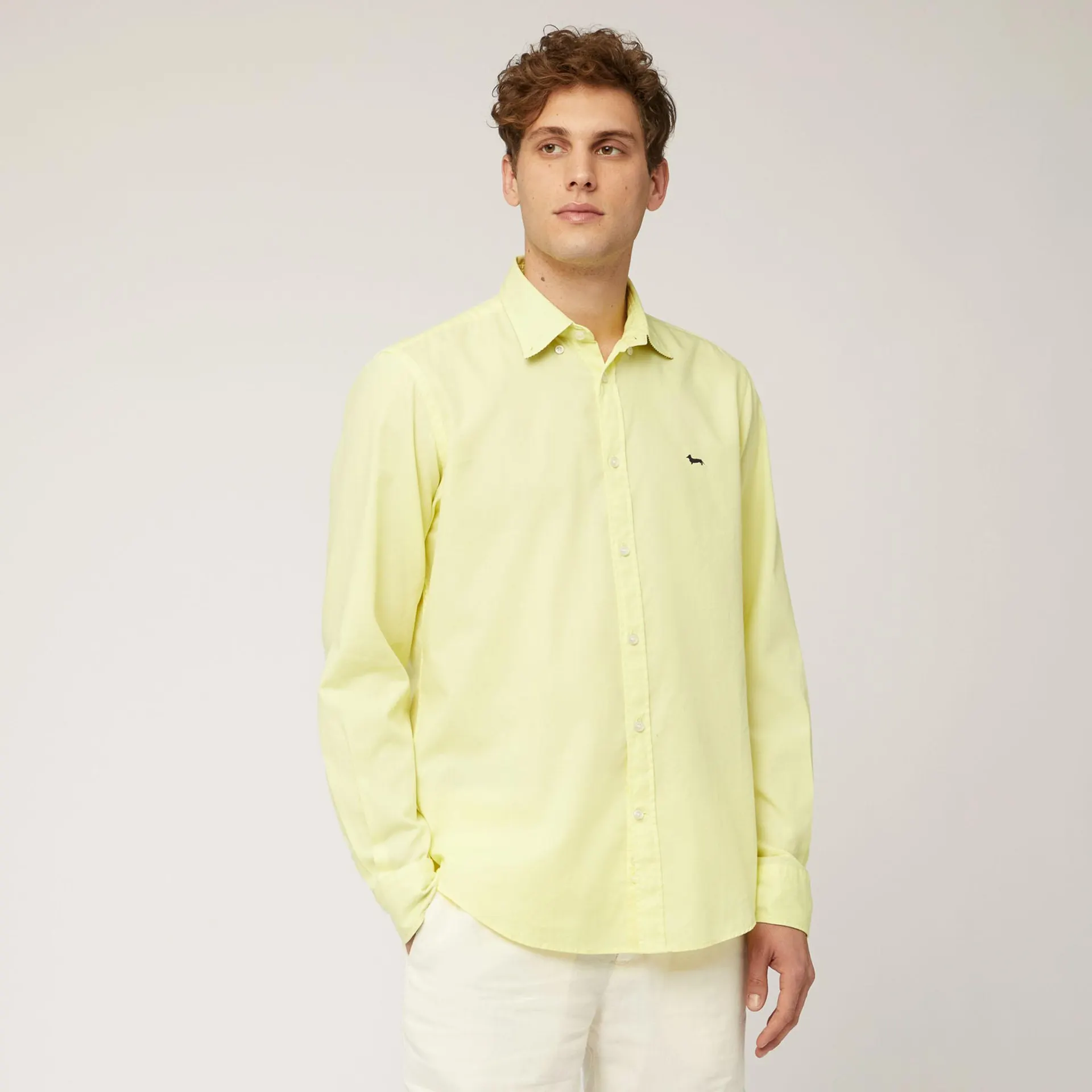 Camisa de algodón con interiores a contraste