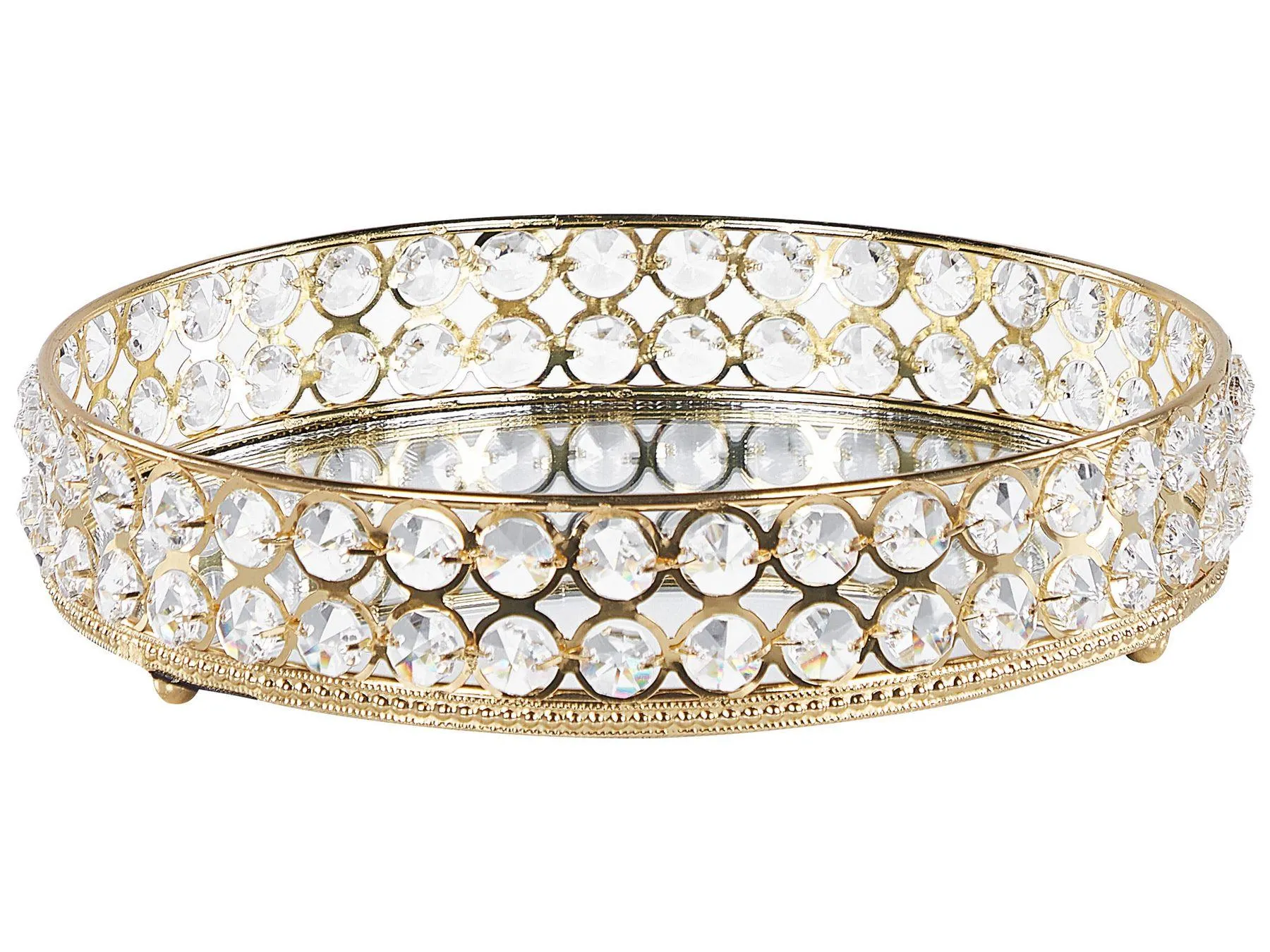 Bandeja decorativa VATAN Vidrio Dorado