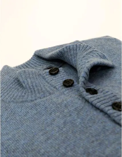 Jersey botones lana Azul