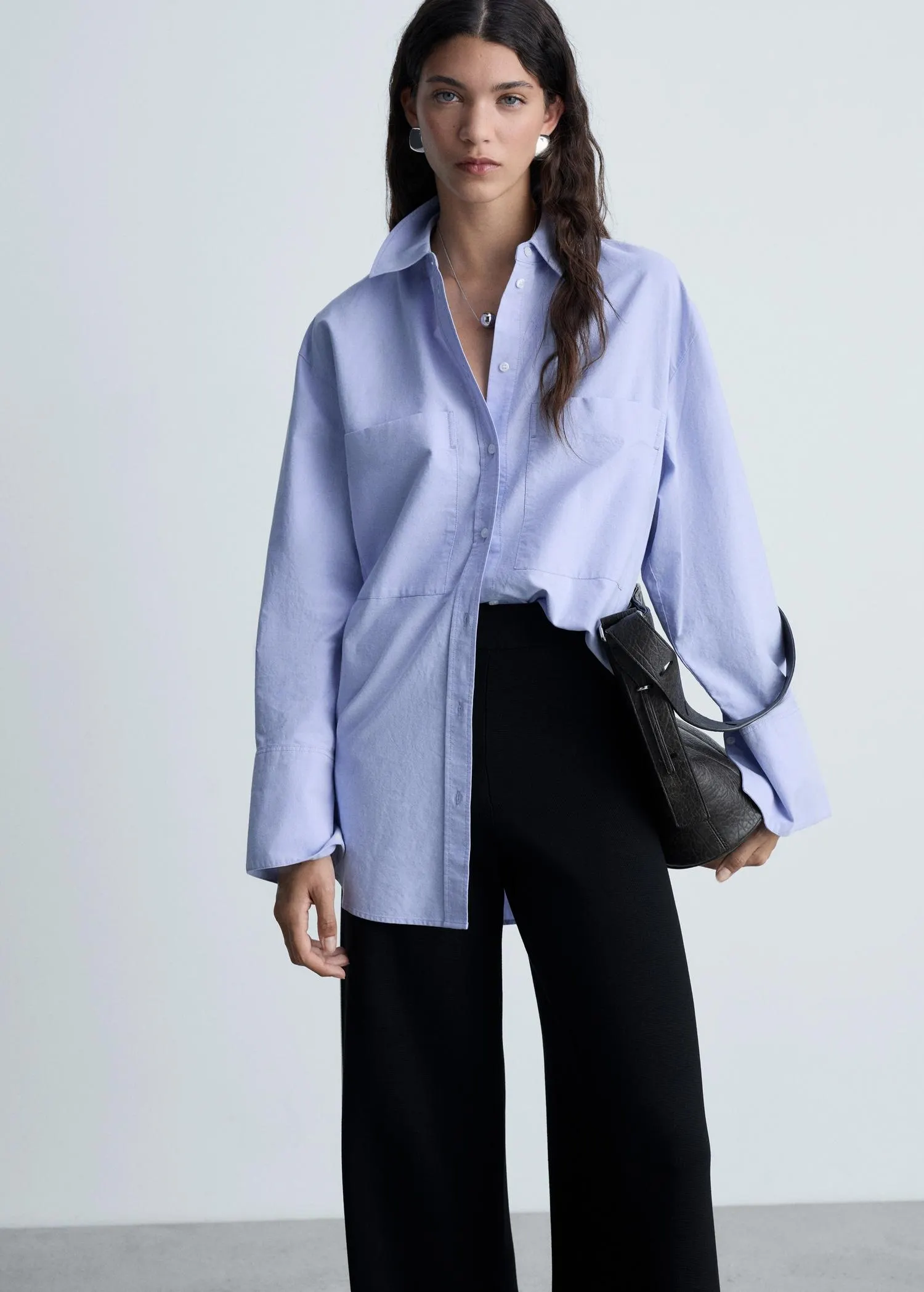 Pantalón recto raya contraste