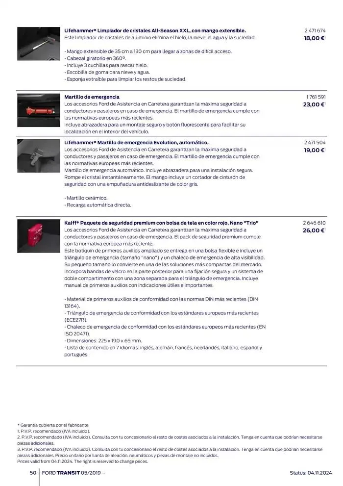 Catálogo de Ford de accesorios Transit Van 13 de noviembre al 13 de noviembre 2025 - Página 50
