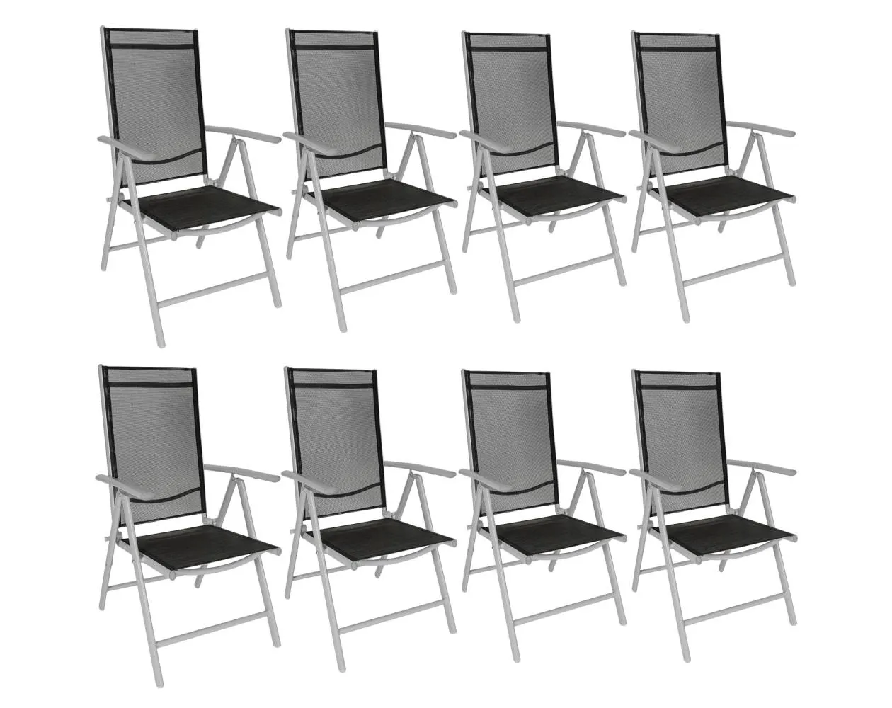 8 sillas de jardín de aluminio plegables
