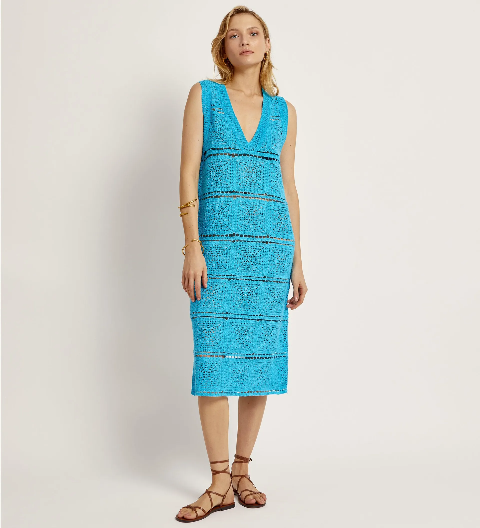 Vestido midi crochet