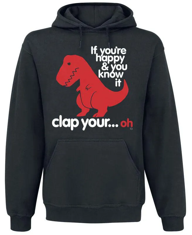 "Sad T-Rex" Sudadera con capucha Negro de Goodie Two Sleeves